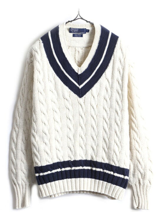 楽天市場】手編み 90s □ POLO ポロ ラルフローレン Vネック 