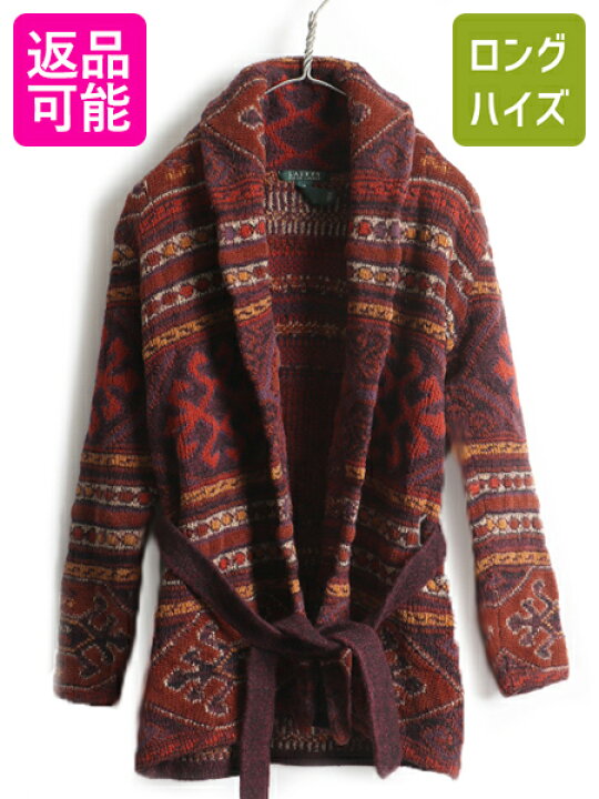 楽天市場】□ LAUREN ラルフローレン ネイティブ 総柄 ショールカラー  