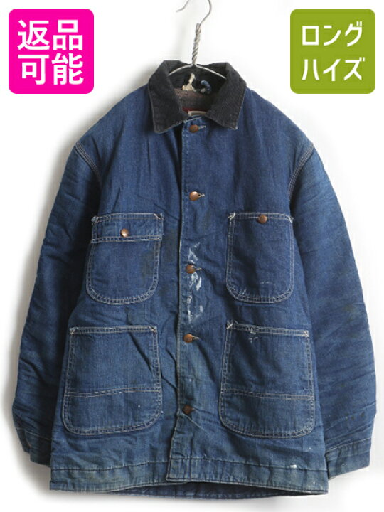 楽天市場 12 22 ポイント5倍 500円オフ 濃紺 60 S ビンテージ モンゴメリーワード ブランケット ライナー付き デニム カバーオール メンズ 38 R M 程 古着 Montgomery Ward 中古 60年代 デニムカバーオール ジャケット ジャンパー 襟 コーデュロイ ワーク