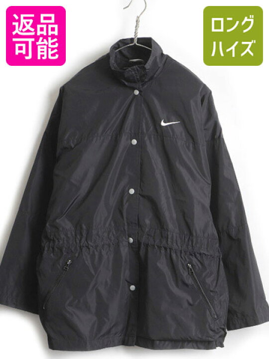 楽天市場 人気 黒 90 S オールド Nike ナイキ スナップボタン ナイロン ジャケット レディース 女性 M ジャンパー ブルゾン コーチジャケット 中古 ナイロンジャケット 薄手 メッシュライナー ライナー付 90年代 オールド ハイネック モノトーン ブラック