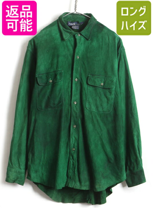 楽天市場】90s オールド □ ラルフローレン 本革 ヌバック レザー 長袖 