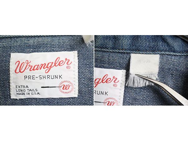 楽天市場】濃紺 70s USA製 ビンテージ □ Wrangler ラングラー 長袖