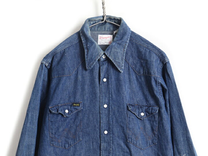 楽天市場】濃紺 70s USA製 ビンテージ □ Wrangler ラングラー 長袖 