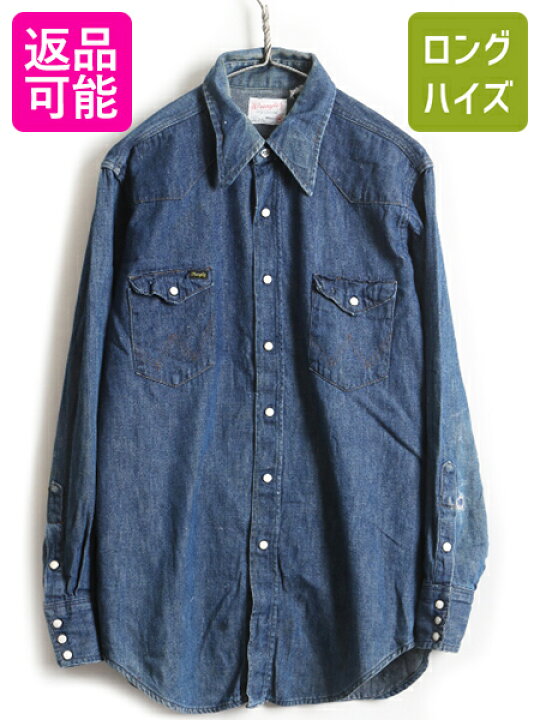 楽天市場】濃紺 70s USA製 ビンテージ □ Wrangler ラングラー 長袖 