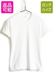 【4/25 24h限定 500円OFF&P8倍!!】 70's USA製 ビンテージ ■ Hanes ヘインズ 100% コットン クルーネック 半袖 Tシャツ ( S 小さめ レディース XS 程) 古着 70年代 白 無地T| 中古 アメリカ製 半袖Tシャツ 無地Tシャツ シングルステッチ カットソー 無地 薄手 ホワイト 白T