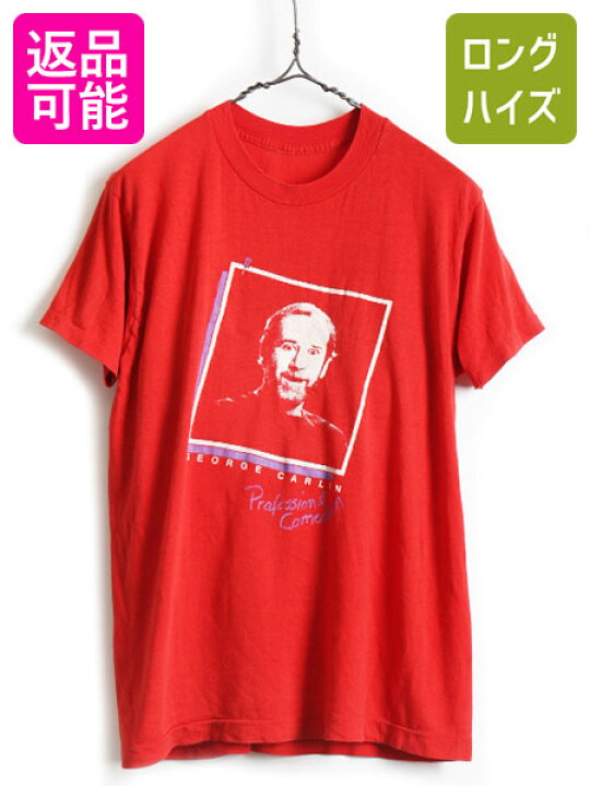 楽天市場 3 27 マラソン 最大15倍 80 S ビンテージ George Carlin ジョージカーリン プリント 半袖 Tシャツ 男性 メンズ M 程 古着 80年代 半袖tシャツ 赤 プリントt Us古着 中古 アメカジ プリントtシャツ シングルステッチ クルーネック 当時物 レッド