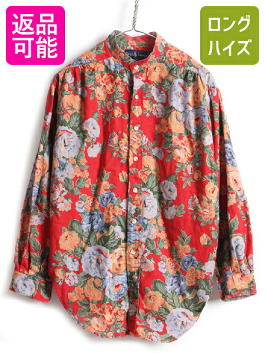楽天市場】90s □ ラルフローレン 花柄 バンドカラー 長袖 プリント 