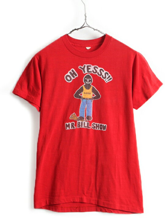 楽天市場 9 24h限定 最大半額 P9倍 70s Usa製 ビンテージ Mr Bill キャラクター プリント 半袖 Tシャツ M メンズ レディース 小さめ S 程 古着 赤 70年代 当時物 アニメ 中古 Sluggo アメリカ製 プリントtシャツ 半袖tシャツ プリントt シングルステッチ