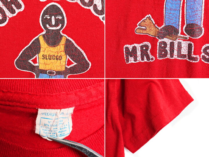 楽天市場 9 24h限定 最大半額 P9倍 70s Usa製 ビンテージ Mr Bill キャラクター プリント 半袖 Tシャツ M メンズ レディース 小さめ S 程 古着 赤 70年代 当時物 アニメ 中古 Sluggo アメリカ製 プリントtシャツ 半袖tシャツ プリントt シングルステッチ