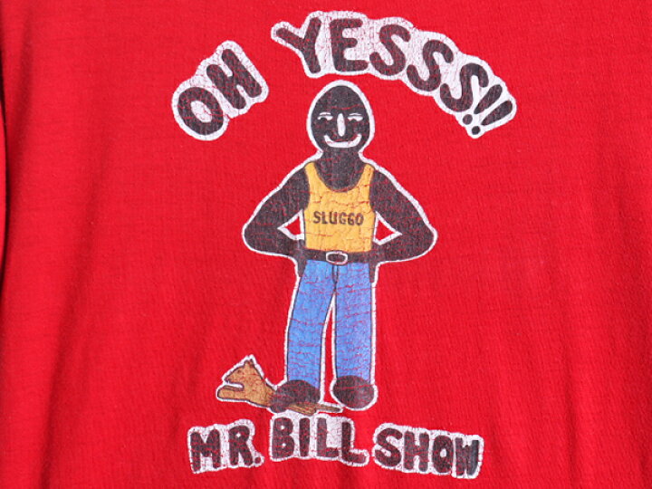 楽天市場 9 24h限定 最大半額 P9倍 70s Usa製 ビンテージ Mr Bill キャラクター プリント 半袖 Tシャツ M メンズ レディース 小さめ S 程 古着 赤 70年代 当時物 アニメ 中古 Sluggo アメリカ製 プリントtシャツ 半袖tシャツ プリントt シングルステッチ
