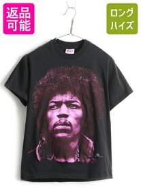 【マラソン 400円OFF&ポイント5倍!】 90's USA製 人気 黒 ★ jimi Hendrix ジミ ヘンドリックス 大判 プリント 半袖 Tシャツ ( メンズ 男性 M ) 古着 ジミヘン バンドT ロックT| US古着 中古 半袖tシャツ プリントT プリントTシャツ バンドTシャツ ロックTシャツ ブラック