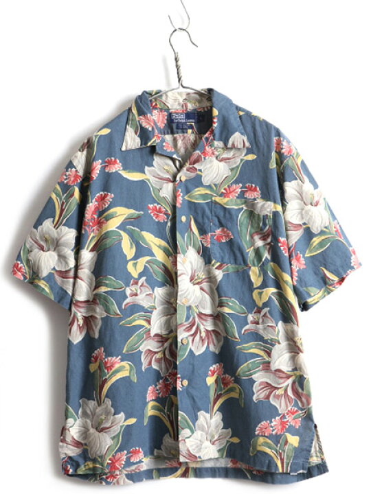 楽天市場】90s □ POLO ポロ ラルフローレン ループ留め 総柄 オープン 