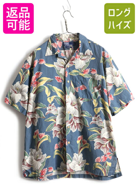 楽天市場】90s □ POLO ポロ ラルフローレン ループ留め 総柄 オープン 