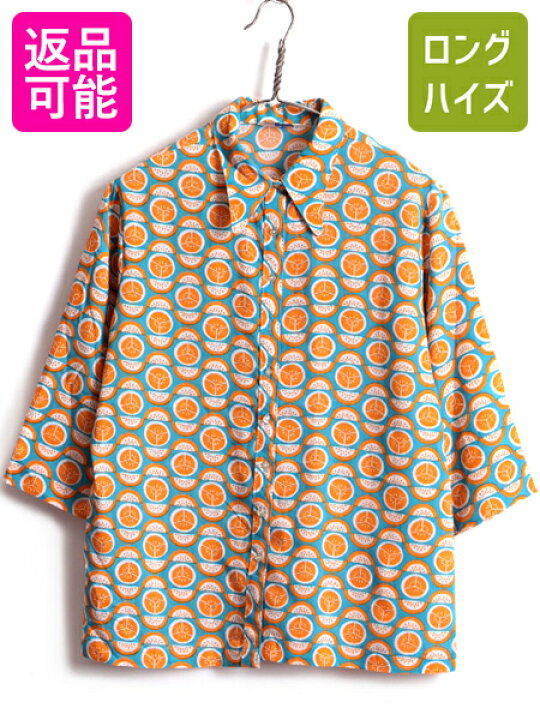 楽天市場】70s ビンテージ □ SEARS シアーズ オレンジ 総柄 シャツ 
