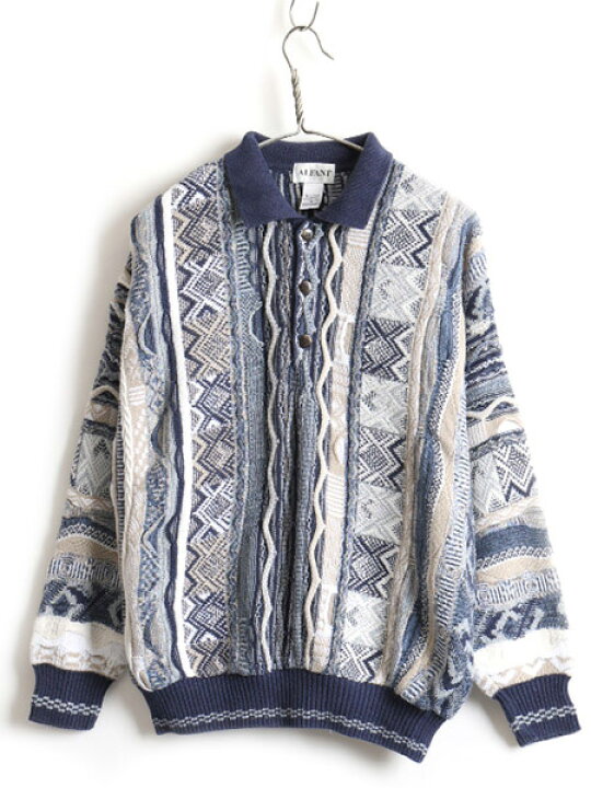 カーディガン alfani 年代 1990 s ALFANI Italian COOGI BIGGIE Style Sweater