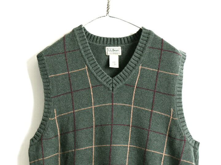 楽天市場】□ LLBEAN エルエルビーン チェック Vネック コットン 