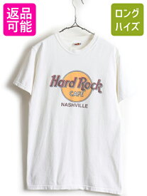 ■ ハードロックカフェ NASHVILLE ビッグ ロゴ プリント 半袖 Tシャツ ( メンズ レディース M 程) 古着 Hard Rock Cafe ロゴT 企業物 白T| US古着 中古 ハードロック ビッグロゴ クルーネック プリントT プリントTシャツ ロゴTシャツ 半袖Tシャツ 白 白Tシャツ 男女兼用