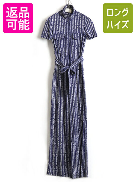 楽天市場 70 S イタリア製 ビンテージ Diane Von Furstenberg 総柄 半袖 オールインワン ジャンプスーツ 6 レディース M 程 古着 ブーツカット Us古着 中古 70年代 つなぎ ダイアンフォンファステンバーグ セレブ ネイビー ロゴプリント フレア スタイリッシュ