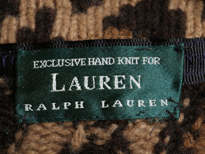 楽天市場】手編み □ LAUREN ラルフローレン レオパード ヒョウ 総柄 