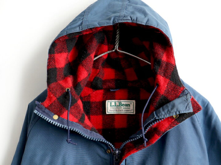 80s USA製 「L.L.Bean」 マウンテンパーカー 裏地ウール チェック 楽天 