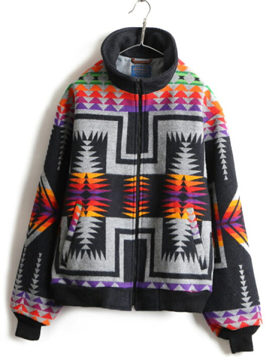 80s PENDLETON ペンドルトン チーフジョセフ ウール ジャケット 黒 