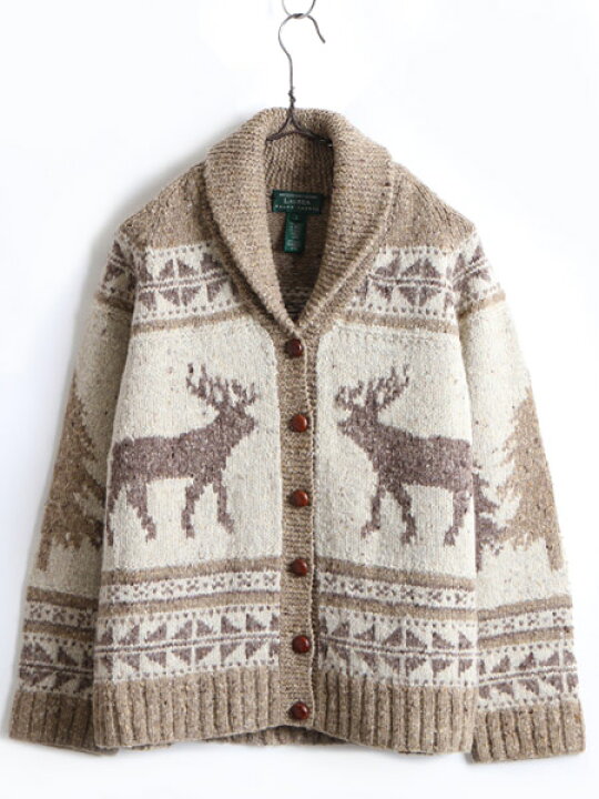 楽天市場】手編み □ LAUREN ラルフローレン ノルディック 総柄  