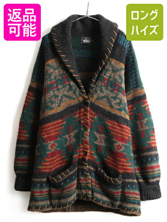 楽天市場】手編み 90s オールド □ ウールリッチ ネイティブ 総柄 