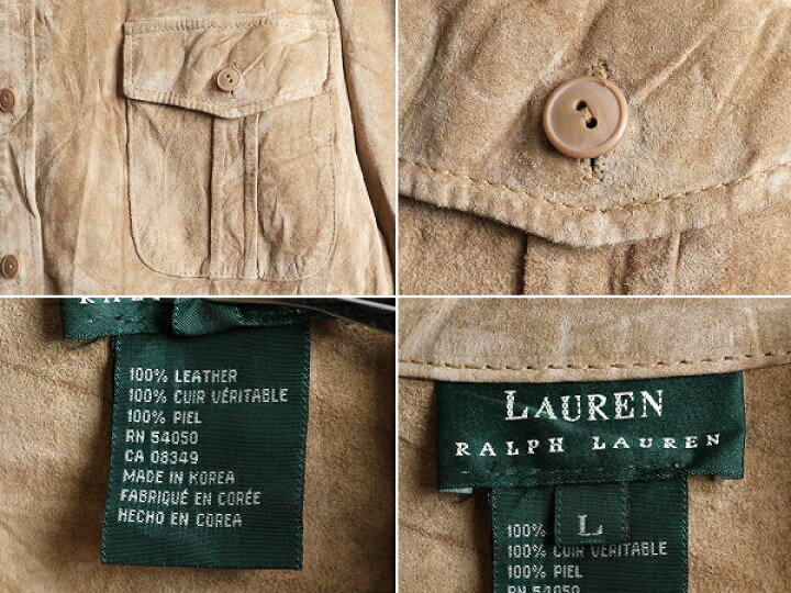 楽天市場】□ LAUREN ラルフローレン 本革 ヌバック レザー 長袖 
