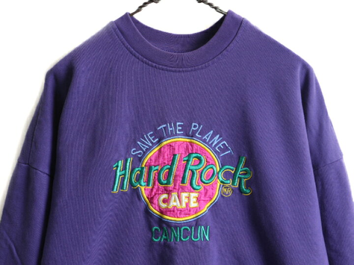 楽天市場 90 S オールド ハードロックカフェ Cancun ロゴ刺 スウェット トレーナー メンズ レディース M 古着 パープル 裏起毛 企業 90年代 Us古着 中古 スエット ハードロック ロゴスウェット クルーネック レアカラー 企業物 紫 ビッグロゴ ロゴ 刺 男女兼用