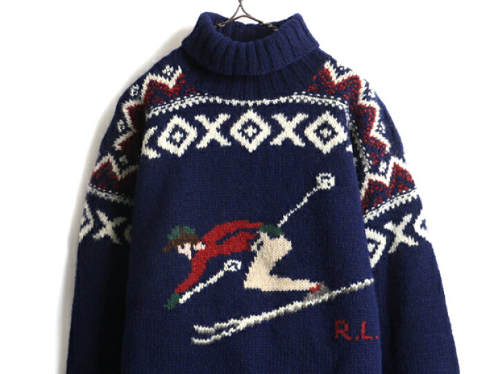 楽天市場】手編み 90s □ POLO ポロ ラルフローレン ノルディック 