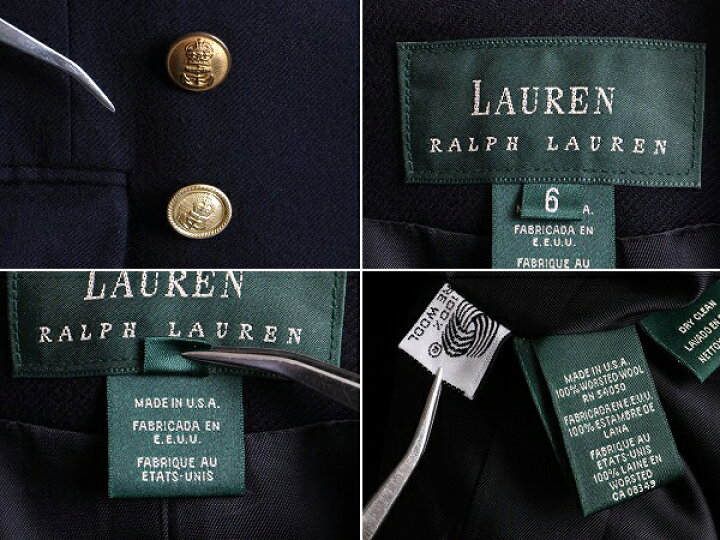 楽天市場】USA製 □ LAUREN ラルフローレン ダブルブレスト 金ボタン 