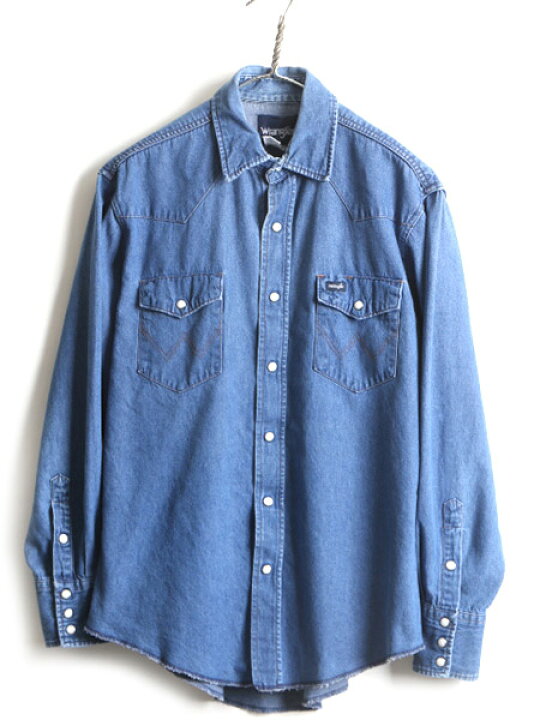 楽天市場】□ Wrangler ラングラー 長袖 デニム ウエスタン シャツ 