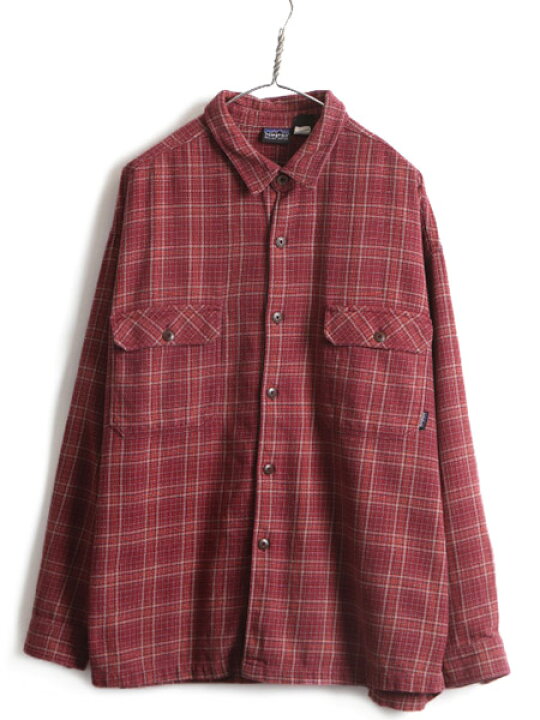 楽天市場】90s 大きいサイズ XL □ 96年製 パタゴニア チェック 長袖  