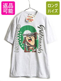 【マラソン 400円OFF&ポイント5倍!】 デッドストック 90s USA製 ■ ワーナー タズマニアンデビル プリント 半袖 Tシャツ ( メンズ レディース M ) 新品 ルーニー テューンズ 灰| 新古品 NOS デッド 90年代 90's アメリカ製 オールド アニメ キャラ アメキャラ 半袖Tシャツ