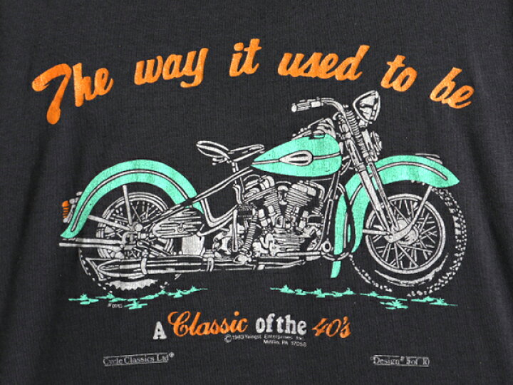 楽天市場】80s 人気 黒 □ ハーレー ダビットソン プリント 半袖 T  