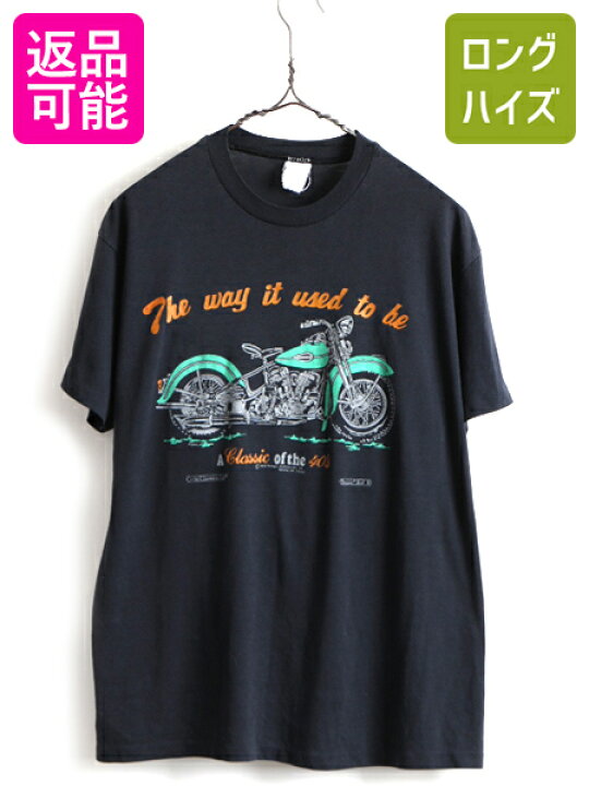 楽天市場】80s 人気 黒 □ ハーレー ダビットソン プリント 半袖 T  