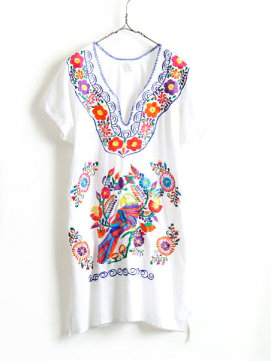 Vintage USED ☆ 花柄 刺繍 コットン ワンピース USA 楽天市場  