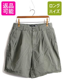 【4/25 24h限定 500円OFF&P8倍!!】 00s ■ OLD GAP 2タック コットン チノ ショートパンツ ( メンズ 30 ) 古着 00年代 オールド ギャップ ショーツ 短パン チノパン オリーブ| 中古 00's 半パン ハーフパンツ チノパンツ チノショーツ ツータック コットンショーツ オリーブ