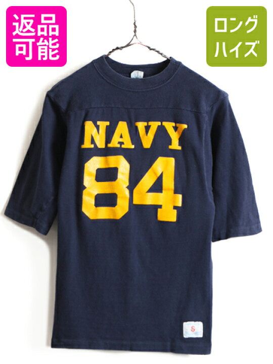 楽天市場】70s USA製 希少サイズ S □ チャンピオン NAVY プリント  