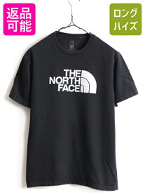 希少サイズ S 人気 黒 ■ ノースフェイス ビッグ ロゴ プリント 半袖 Tシャツ ( メンズ ) 古着 The North Face アウトドア クルーネック| 中古 ノース 半袖Tシャツ プリントT プリントTシャツ ロゴT ロゴTシャツ カットソー ビッグロゴ ブラック トップス アメカジ US古着