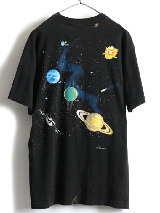 楽天市場】90s USA製 ☆ 太陽系 惑星 両面 プリント 半袖 Tシャツ 