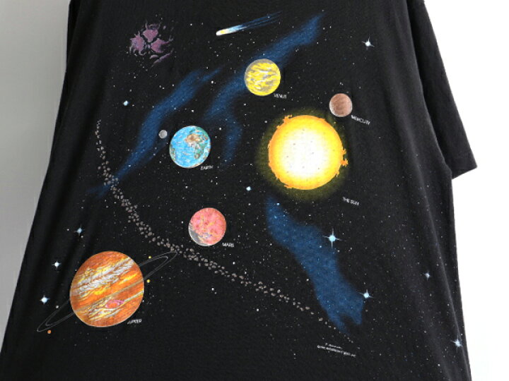 楽天市場】90s USA製 ☆ 太陽系 惑星 両面 プリント 半袖 Tシャツ 