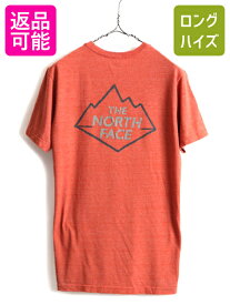 【4/25 24h限定 500円OFF&P8倍!!】 ■ ノースフェイス ポケット付き プリント 半袖 Tシャツ ( メンズ M ) 古着 The North Face グラフィック プリントT ポケT ロゴT 杢 エンジ| 中古 アウトドア ノース プリントTシャツ ポケットTシャツ ロゴTシャツ ワンポイント クルーネ