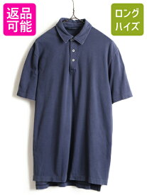 【4/25 24h限定 500円OFF&P8倍!!】 90s 高級 ペルー製 ピマコットン ■ POLO GOLF ラルフローレン 鹿の子 半袖 ポロシャツ ( メンズ M ) 古着 ポロ ゴルフ 半袖シャツ 無地 紺| 中古 90's 90年代 オールド ラルフ RALPH LAUREN 半袖ポロシャツ ポニー無し 無地シャツ PIMA C