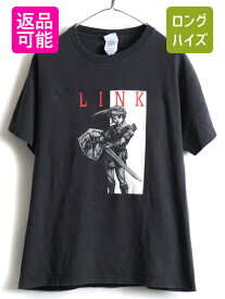 【6/5 24h限定 最大半額&ポイント8倍!】 00s オールド ★ ゼルダの伝説 リンク プリント 半袖 Tシャツ ( メンズ M ) 古着 00年代 任天堂 パロディ プリントT ゲーム キャラクター| 中古 00's 半袖Tシャツ プリントTシャツ キャラクターTシャツ キャラT クルーネック カット