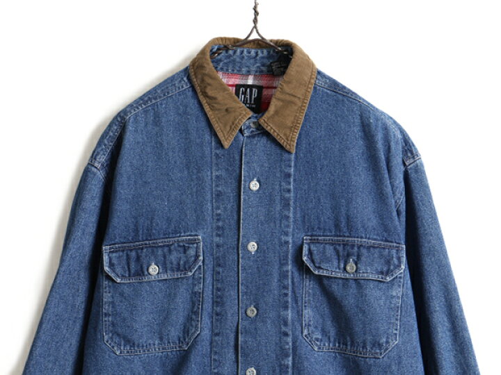 楽天市場】90s □ OLD GAP コーデュロイ 切替 長袖 デニム シャツ 