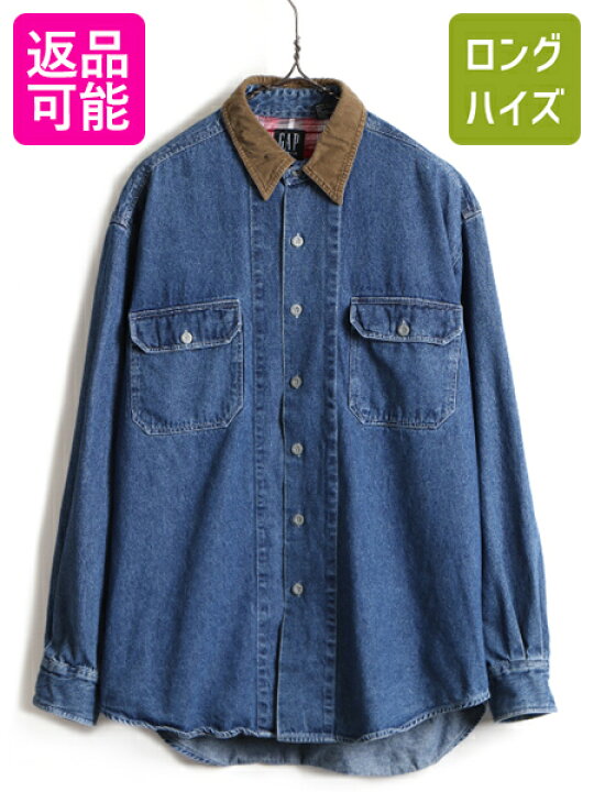 楽天市場】90s □ OLD GAP コーデュロイ 切替 長袖 デニム シャツ 