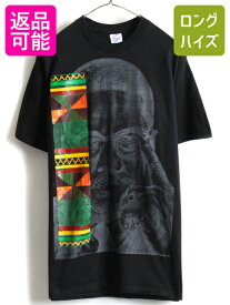 【4/20 24h限定 P4倍&10%OFF!】 90s 人気 黒 USA製 ★ マルコムX ビッグ プリント 半袖 Tシャツ ( メンズ L ) 古着 90年代 MALCOLM X ラスタカラー 偉人 黒人 プリントT| 中古 90's アメリカ製 オールド マルコム X ブラックカルチャー 半袖Tシャツ プリントTシャツ シング