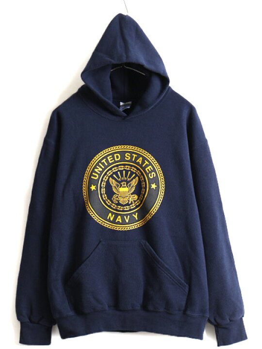 楽天市場】90s USA製 □ US NAVY 両面 プリント スウェット フード  