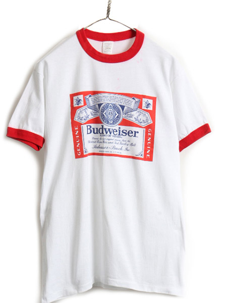 楽天市場】80s USA製 □ バドワイザー プリント 半袖 リンガー Tシャツ
